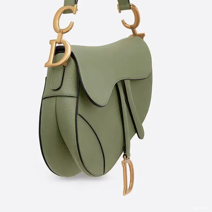 Dior Outlet Saddle Green Grained Calfskin Bag Dior 0506